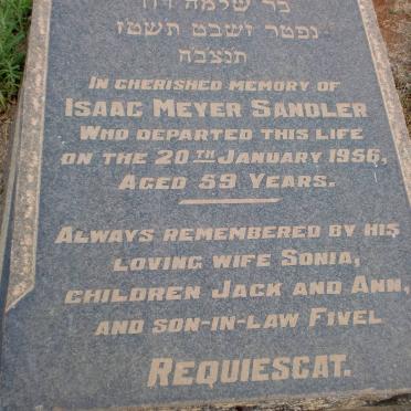 SANDLER Isaac Meyer -1956