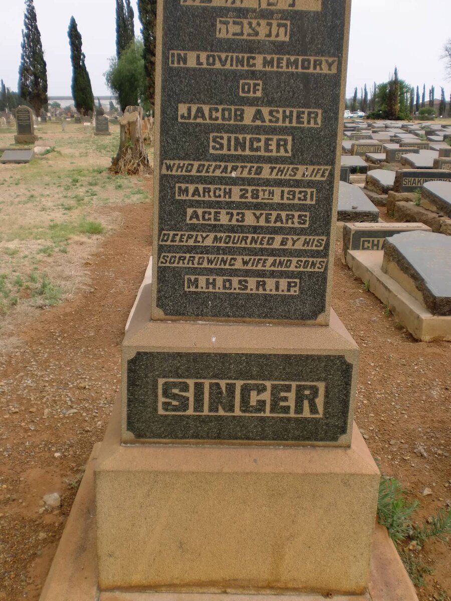 SINGER Jacob Asher -1931