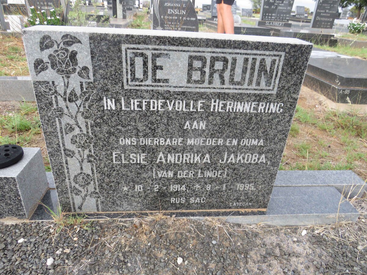 BRUIN Elsie Andrika Jakoba, de VAN DER LINDE 1914-1995
