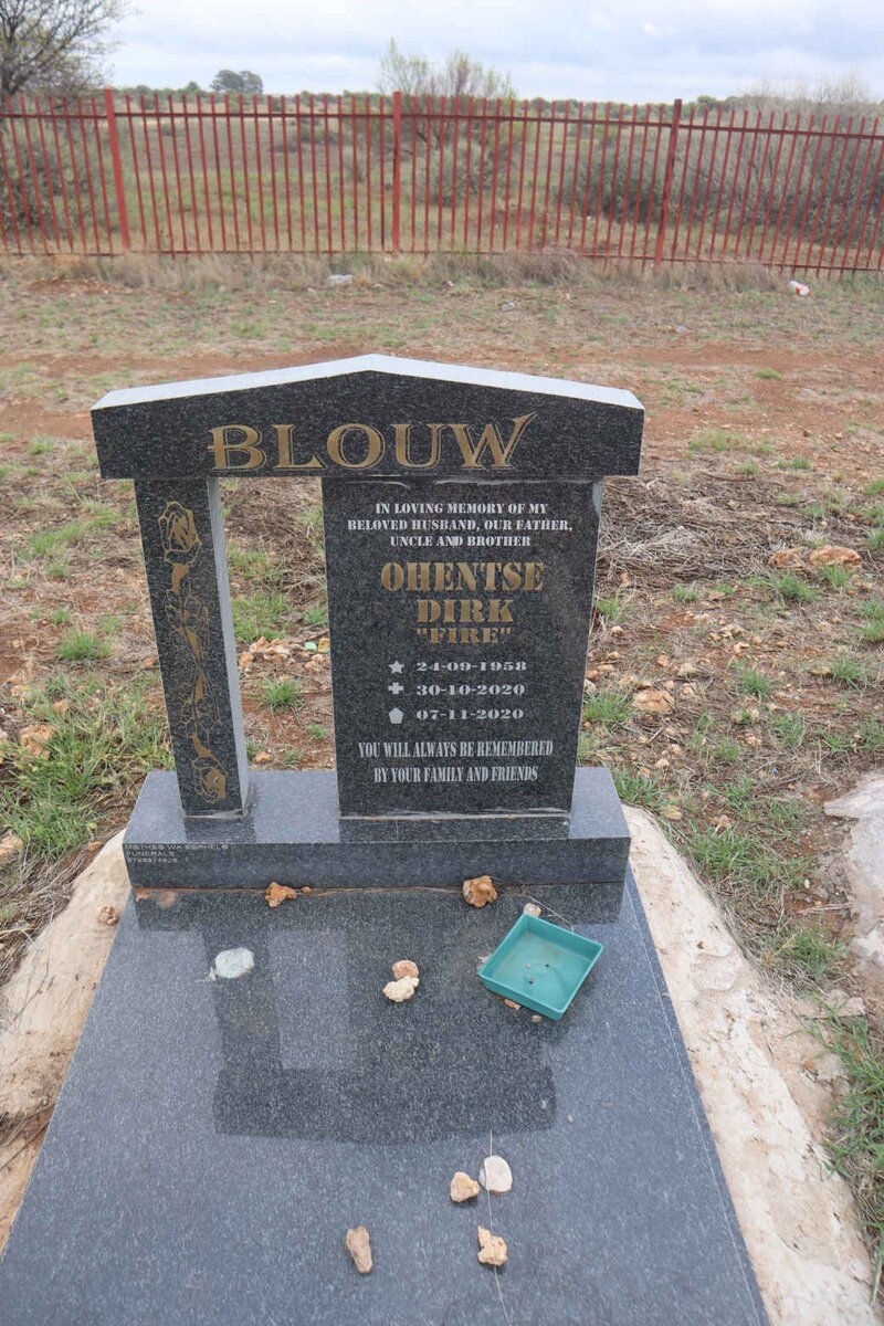 BLOUW Ohentse Dirk 1958-2020