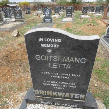 DRINKWATER Goitsemang Letta 1947-2014