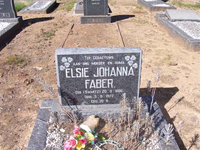 FABER Elsie Johanna nee SWARTZ 1886-1972