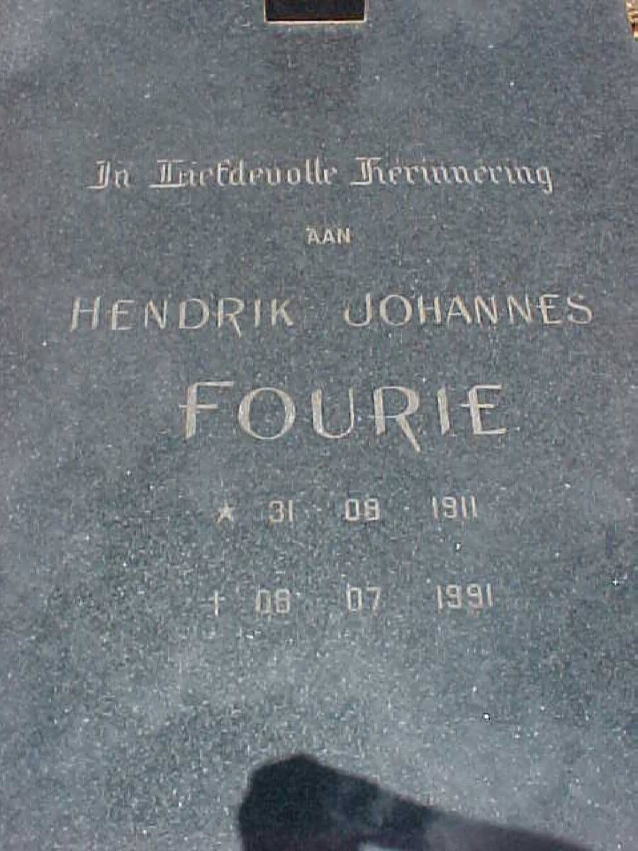 FOURIE Hendrik Johannes 1911-1991