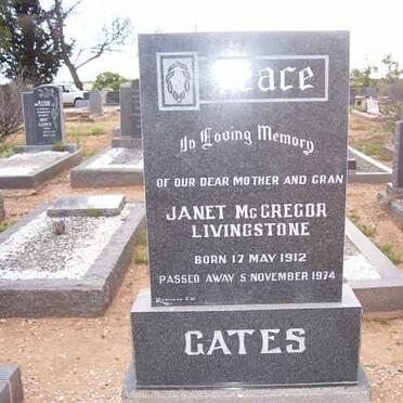 GATES Janet Mc Gregor Livingstone 1912-1974