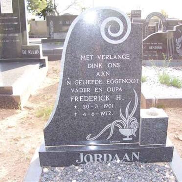 JORDAAN Frederick H. 1901-1972