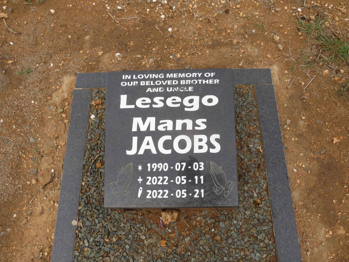 JACOBS Lesego Mans 1990-2022