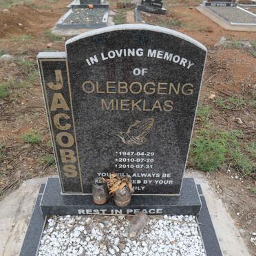 JACOBS Olebogeng Mieklas 1947-2010