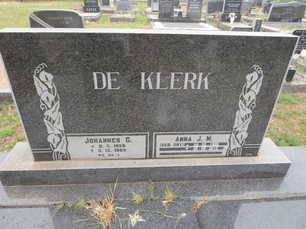 KLERK Johannes C., de 1928-1969 & Anna J.M. DRY 1926-2010_1