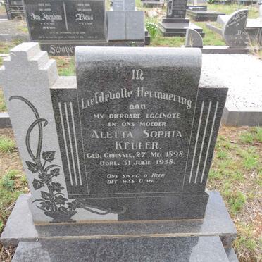 KEULER Aletta Sophia nee GRIESSEL 1898-1958