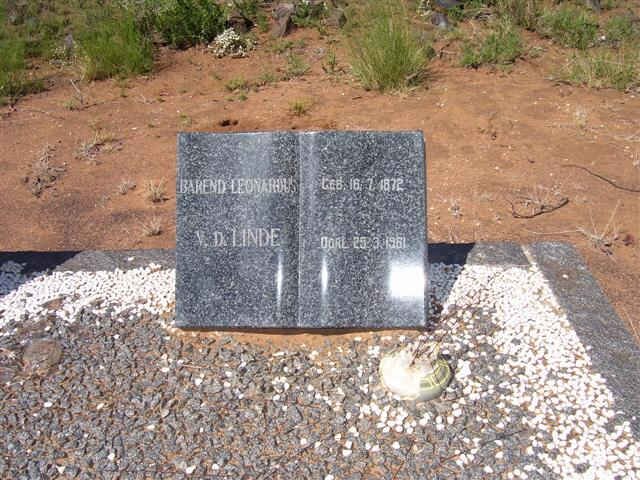 LINDE Barend Leonardus, v.d. 1872-1961