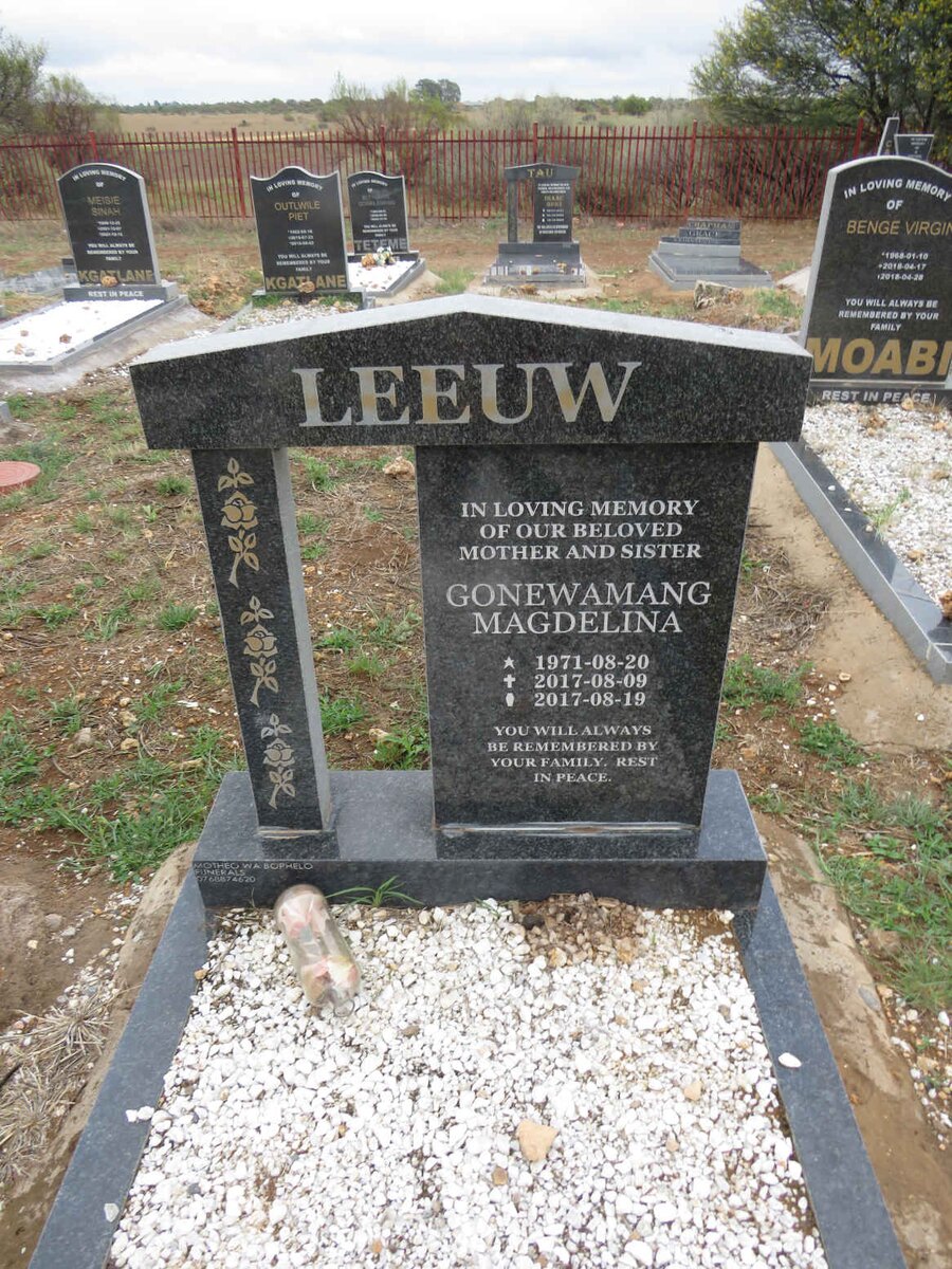 LEEUW Gonewamang Magdelina 1971-2017