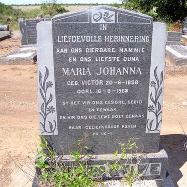 MERWE Maria Johanna, v.d. nee VICTOR 1898-1968