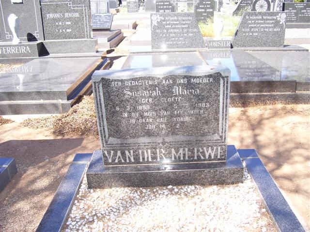 MERWE Susarah Maria, van der nee CLOETE 1899-1983