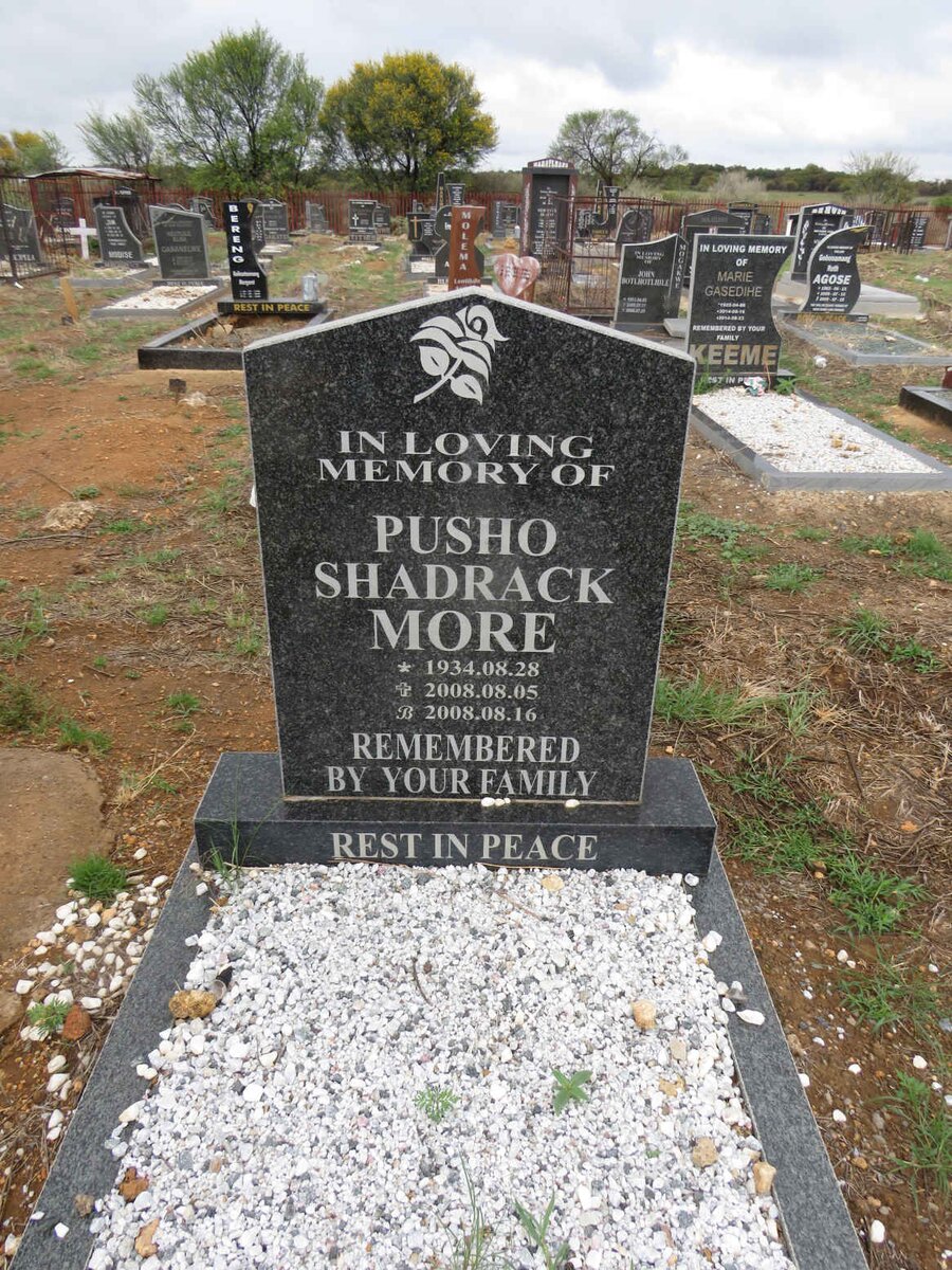 MORE Pusho Shadrack 1934-2008