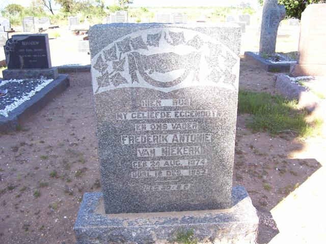 NIEKERK Frederik Antonie, van 1874-1952