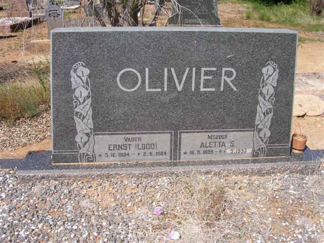 OLIVIER Ernst 1894-1964 &amp; Aletta S. 1899-1993