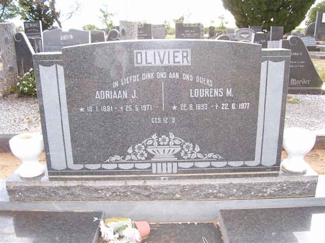 OLIVIER Adriaan J. 1881-1971 &amp; Lourens M. 1893-1977