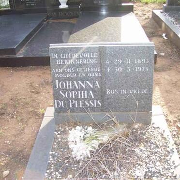 PLESSIS Johanna Sophia, du 1893-1973