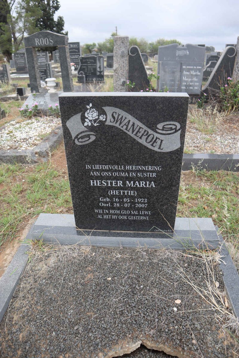 SWANEPOEL Hester Maria 1923-2007
