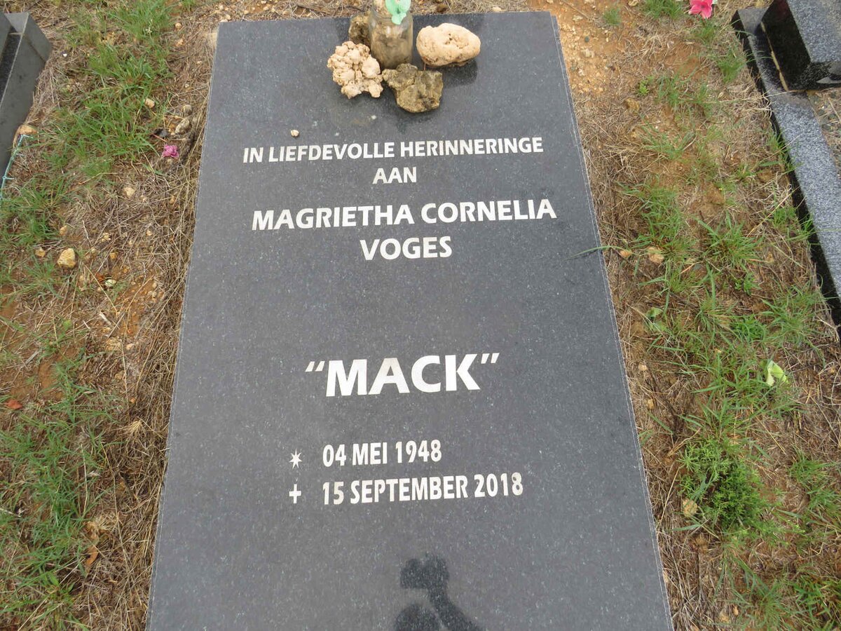 VOGES Magrietha Cornelia 1948-2018