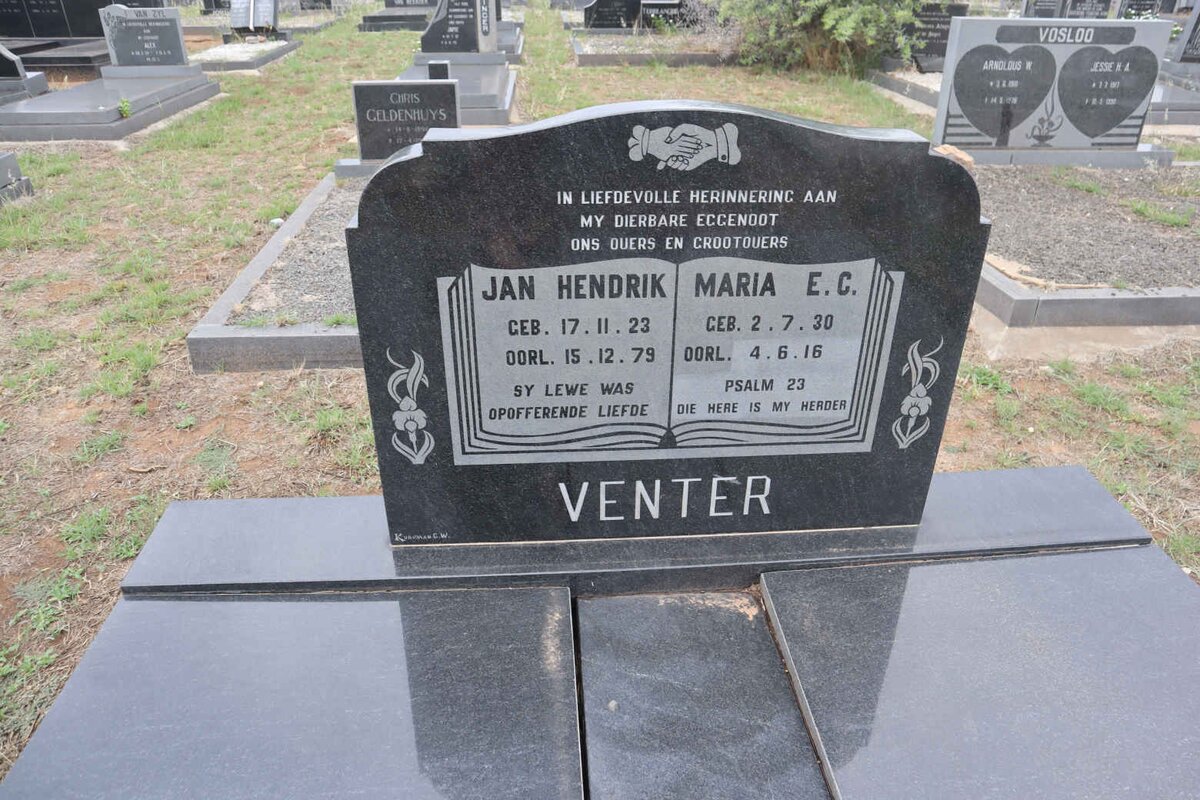 VENTER Jan Hendrik 1923-1979 & Maria E.C. 1930-2016