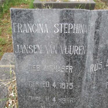 VUUREN Francina Stephina, Jansen van nee NIENABER 1875-1966