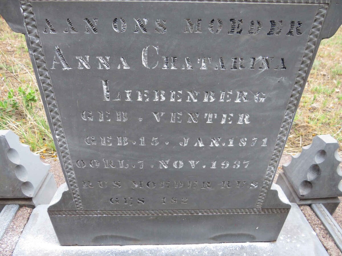 LIEBENBERG Anna Chatarina nee VENTER 1871-1937