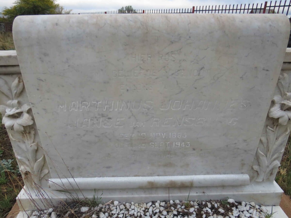 RENSBURG Marthinus Johannes, Janse van 1885-1943
