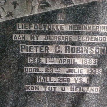 ROBINSON Pieter C. 1883-1938