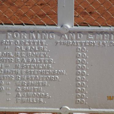 11. Memorial plaque - 7th Battery I.Y.   30.09.1901