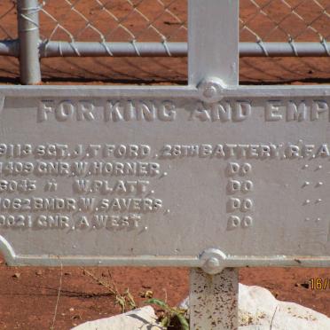 09. Memorial plaque - 28th Battery R.F.A.  30.09.1901