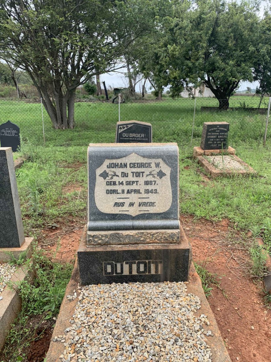 TOIT Johan George W., du 1887-1943