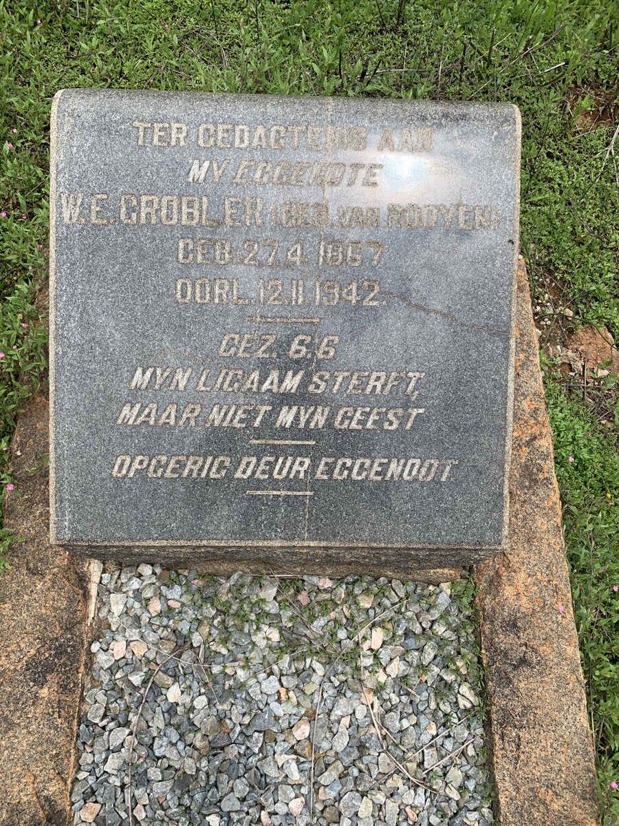 GROBLER W.E. nee VAN ROOYEN 1867-1942