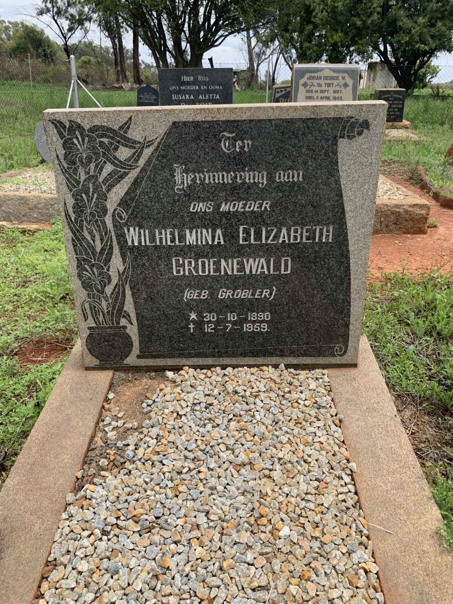 GROENEWALD Wilhelmina Elizabeth nee GROBLER 1890-1959