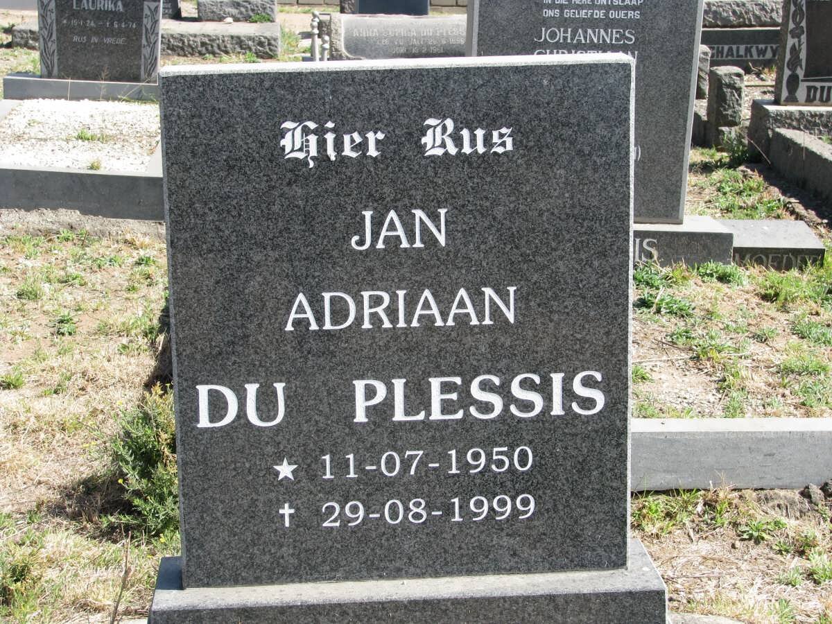 PLESSIS Jan Adriaan, du 1950-1999