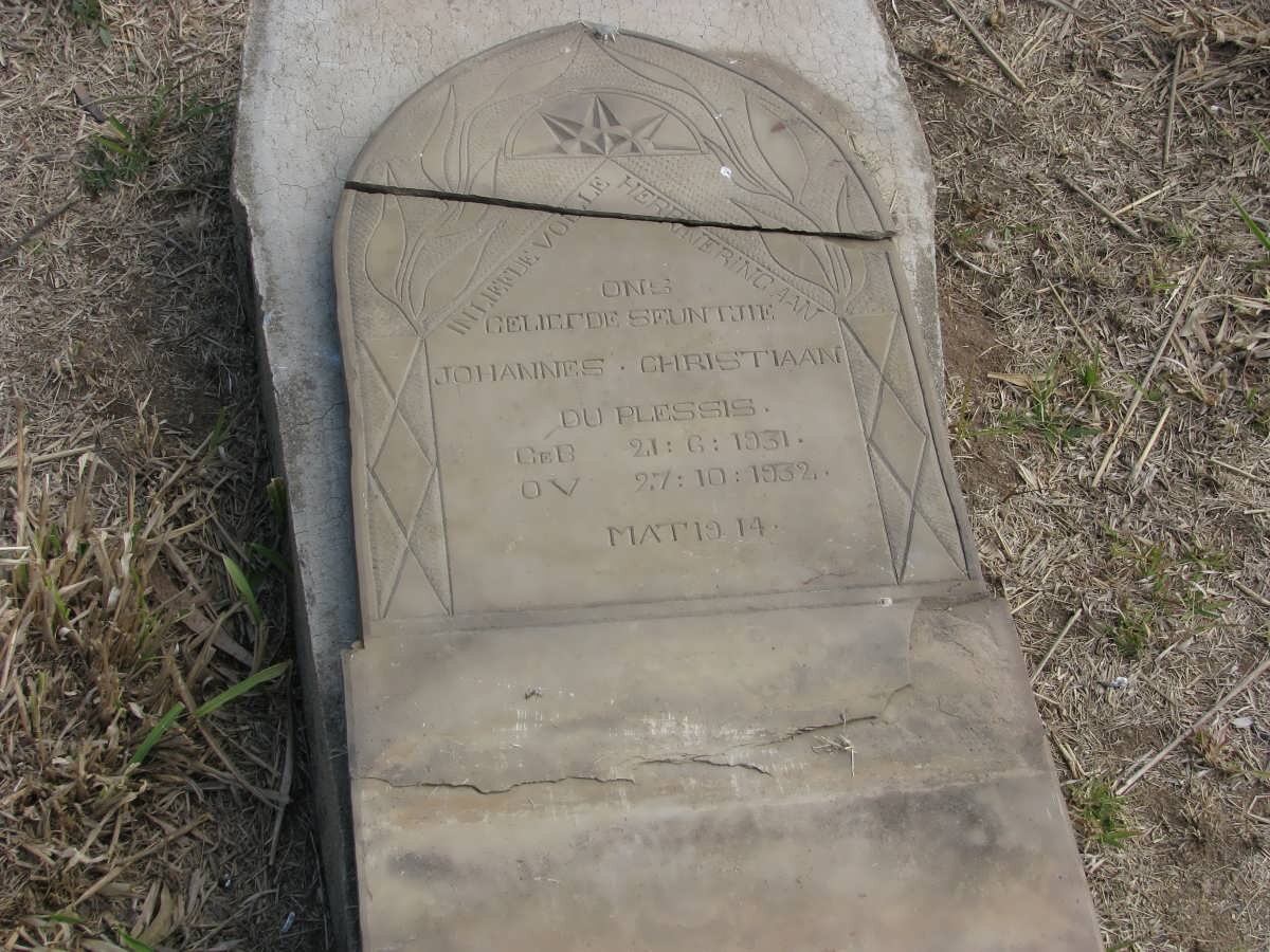 PLESSIS Johannes Christiaan, du 1931-1932