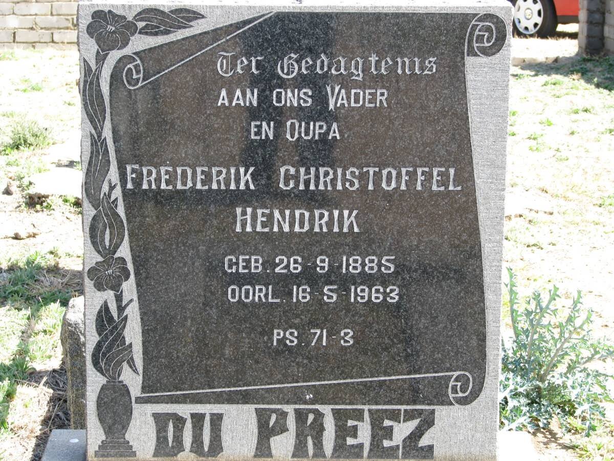 PREEZ Frederik Christoffel Hendrik, du 1885-1963