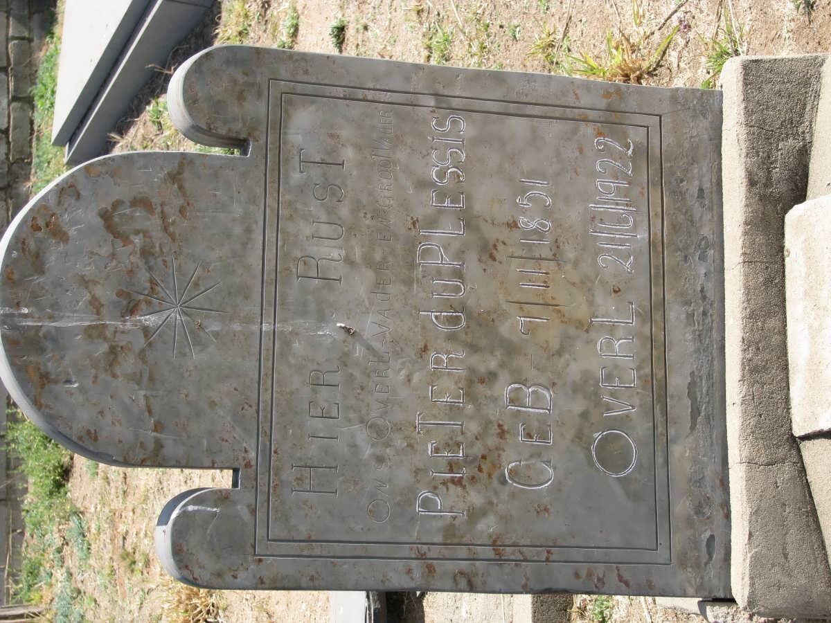 PLESSIS Pieter, du 1851-1922