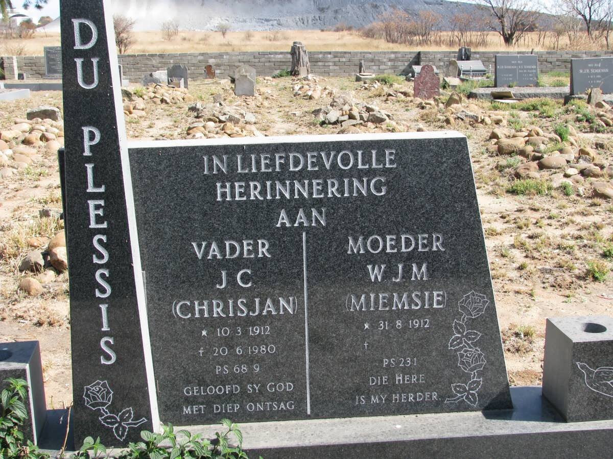 PLESSIS J.C., du 1912-1980 &amp; W.J.M. 1912-