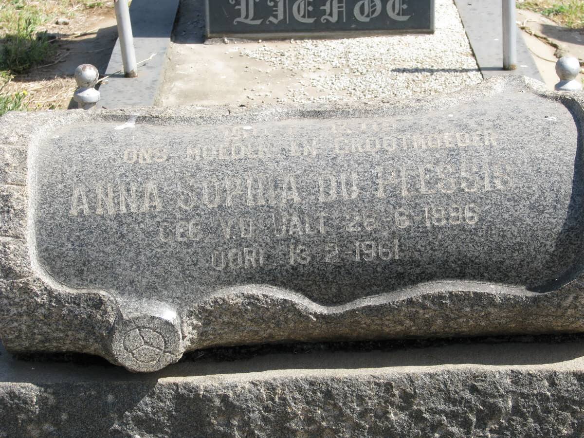 PLESSIS Anna Sophia, du nee VAN DER WALT 1896-1961