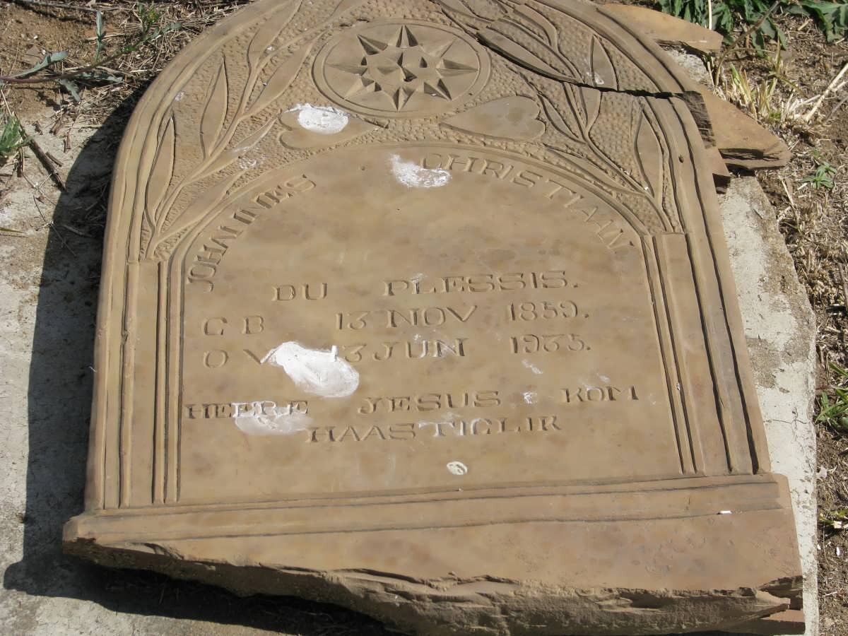 PLESSIS Johannes Christiaan, du 1859-1935