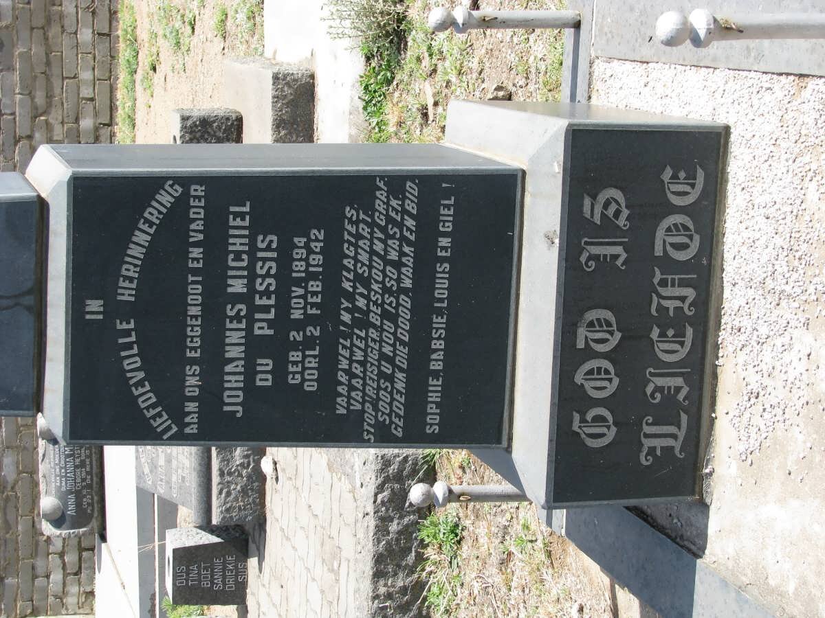 PLESSIS Johannes Michiel, du 1894-1942