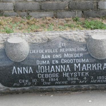 MARKRAM Anna Johanna nee HEYSTEK 1914-1992