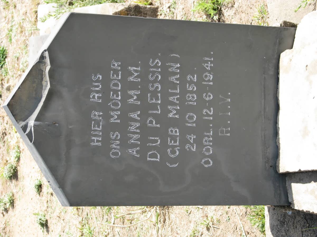 PLESSIS Anna M.M., du nee MALAN 1852-1941