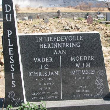 PLESSIS J.C., du 1912-1980 &amp; W.J.M. 1912-