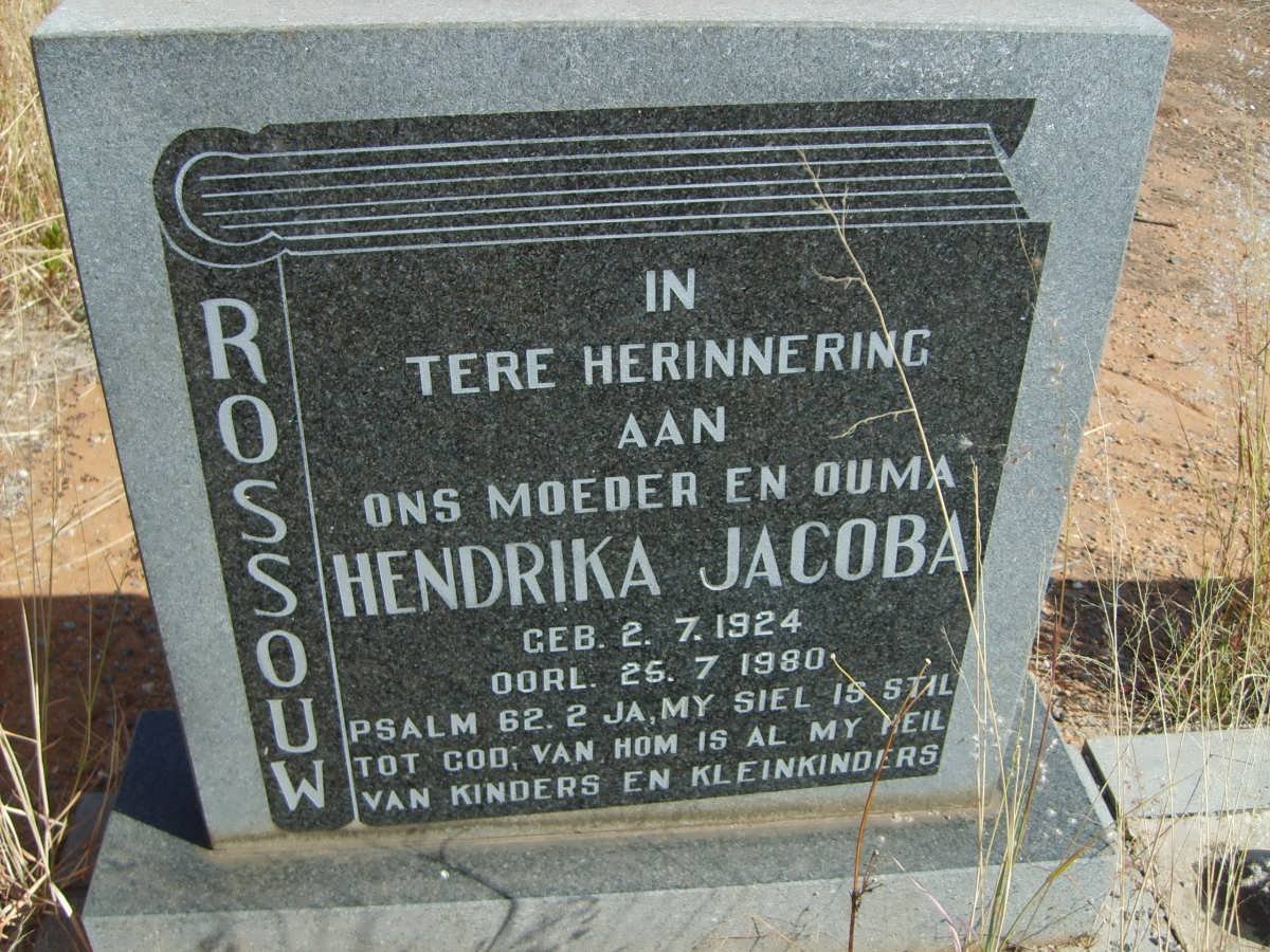 ROSSOUW Hendrika Jacoba 1924-1980