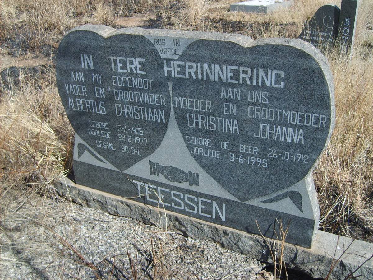 TEESSEN Albertus Christiaan 1905-1977 &amp; Christina Johanna DE BEER 1912-1995