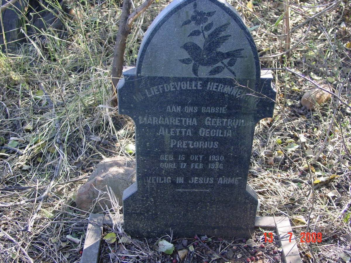 PRETORIUS Margaretha Gertruida Aletta Cecilia 1930-1936
