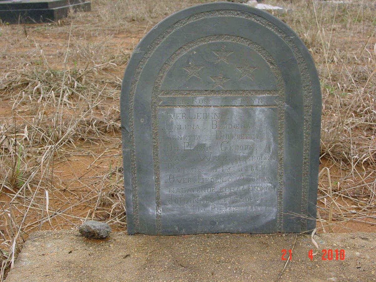 PLISSIS Helena Berdiena Tenetta Dupretta, du nee VAN WYK 1868-?