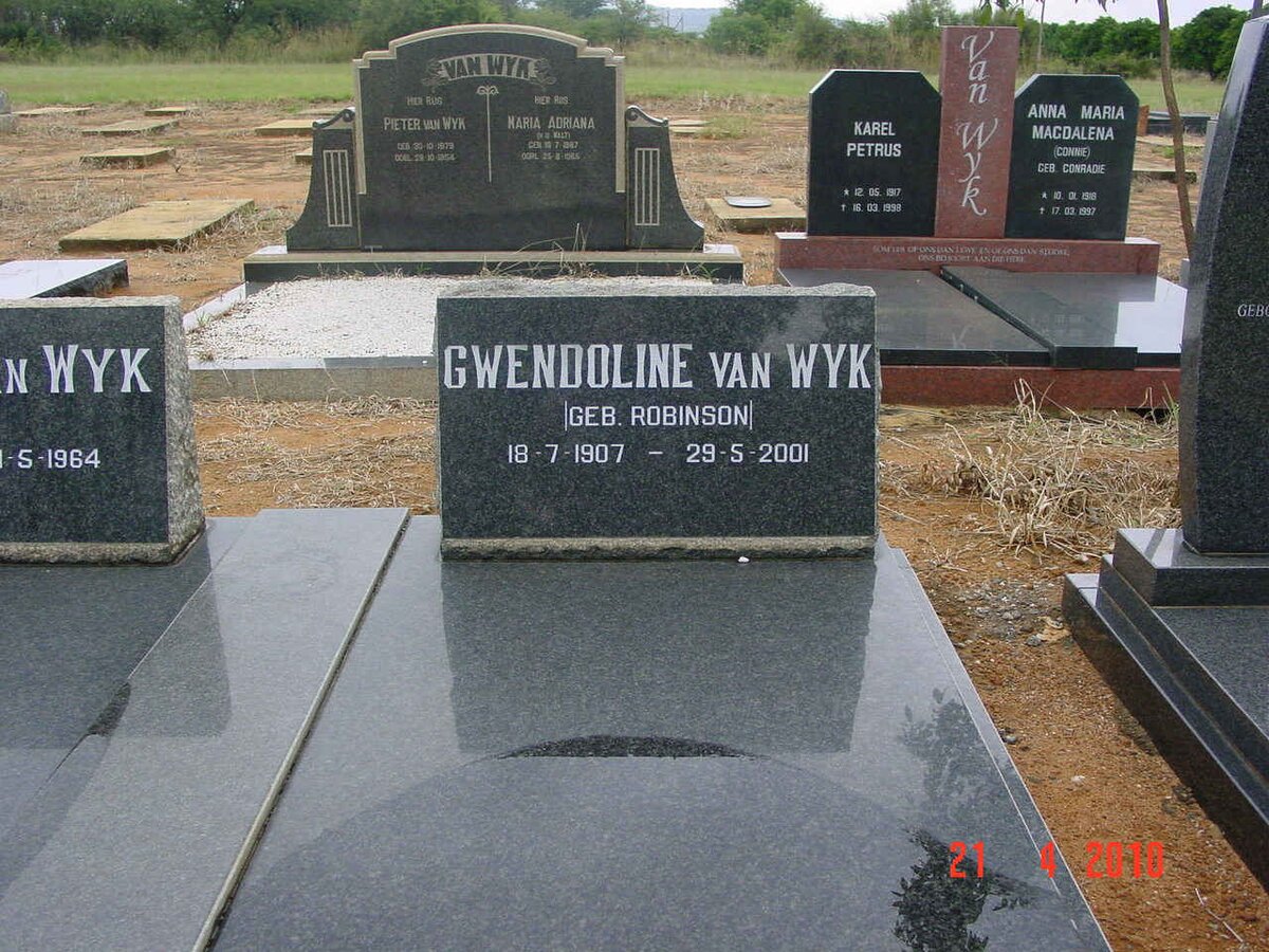 WYK Gwendoline, van nee ROBINSON 1907-2001